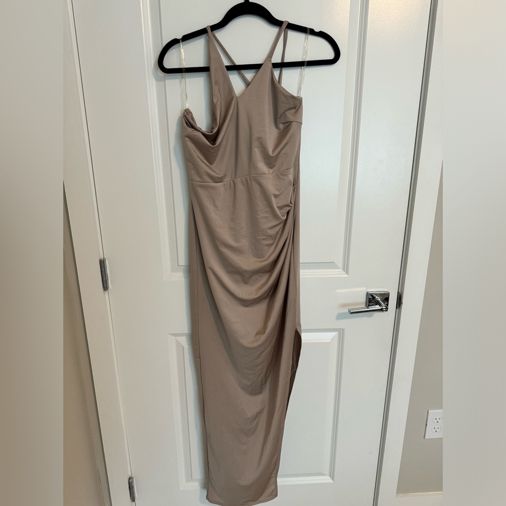 NUDE SILK DRESS